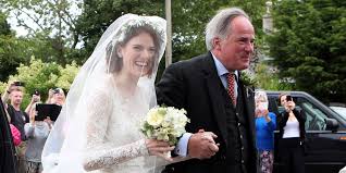 She was accompanied by her father who wore a traditional. Rose Leslie Wedding Dress Details Rose Leslie Wears Lace Wedding Dress Kit Harington