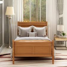 Here's a simple plan to build your own wooden bed frame that can be paint the bed. Platform Twin Bed Frame Wooden Twin Bed Frame With Headboard Footboard Twin Bed Frame No Box Spring Needed Great For Boys Girls Kids Teens And Adults Modern Bedroom Furniture Oak W9785 Walmart Com