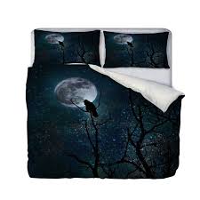 Night Raven Gothic Comforter Duvet Cover Pillow Shams Bettbezug Steppdecke Bettdecke