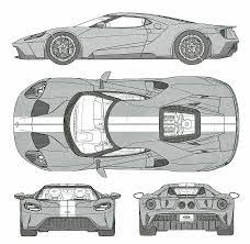 Ford Gt 2018 Blueprint Download Free Blueprint For 3d Modeling Concept Car Design Car Design Sketch Ford Gt