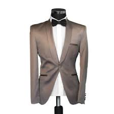 Kostenlose lieferung und rückgabe.�mmuga gehrock herren anzug longsakko beige. Slim Fit Satin Smoking Sakko In Nude Herren Hochzeit Buhne Anzug Braun Blazer Ebay