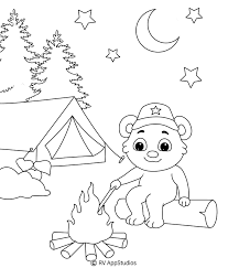Such as blue, green purple etc flames. Free Campfire Coloring Page