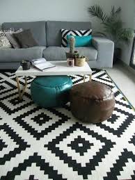 Lappljung Ruta Rug Low Pile White Black Rugs In Living Room Geometric Living Room Apartment Living Room