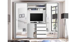 Kleiderschränke mit spiegel gibt es super günstig bei sconto. Kleiderschrank Zanema Weiss Spiegel Inkl Tv Fach 270 Cm