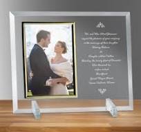 Wedding Invitation Glass Vertical Photo frame