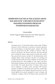 Sepuluh delegasi menerima cadangan ini dengan hanya satu tentangan dari delegasi perancis, gabriel hanotaux. Pdf Representasi Nilai Nilai Keislaman Dalam Film Children Of Heaven Dan Relevansinya Dengan Pendidikan Karakter