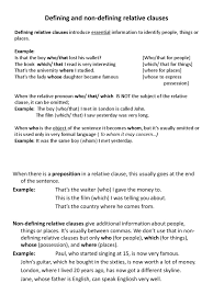 Like adjectives, these clauses in some way describe that subject. Defining And Non Defining Relative Clauses Pdf