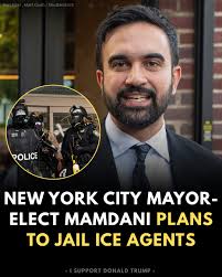 Zohran Mamdani's proposal to jail ICE agents is a direct THREAT to national  security. His extreme stance against law enforcement risks opening our  borders and endangering American lives. We CANNOT let these