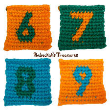 Teaching kids to learn the alphabet the fun way! Tapestry Crochet Squares 6 7 8 9 Rebeckah S Treasures