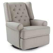 Best Chairs Finley Swivel Glider Recliner Pinstripe Blue Chairs Living Room Navy Blue Living Room Cool Chairs