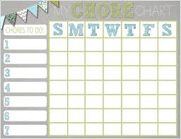 free printable family chore chart template printable chore