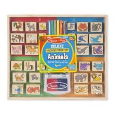 Melissa Doug Deluxe Wooden Stamp Set Animals In 2020 Wooden Stamps Ink Pads Stamp Set