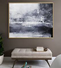 Black And White Canvas Painting Images Black White Paintinglarge Abstract Painting Landscape Etsy Large Canvas Art Large Wall Art Horizontal Wall Art