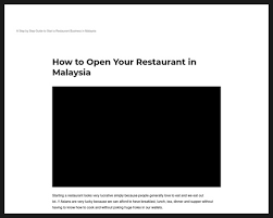 What food and beverage should you sell? How To Open Your Restaurant In Malaysia R1 News