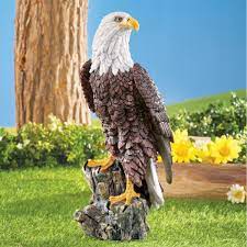 150 yard eagle in night golf (v.redd.it). Magnificent Bald Eagle On Stump Garden Statue Collections Etc
