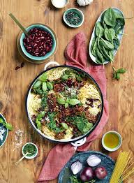 Spaghetti Bolognaise With Red Kidney Beans Baby Spinach Red Kidney Bean Spinach Kidney Beans