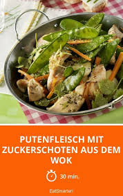 Putenfleisch Mit Zuckerschoten Aus Dem Wok Rezept Putenfleisch Fleisch Und Rezepte