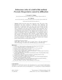 Check spelling or type a new query. Pdf Iridescent Color Of A Shell Of The Mollusk Pinctada Margaritifera Caused By Diffraction