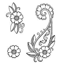 Stock Vector In 2020 Beginner Henna Designs Flower Drawing Henna Patterns
