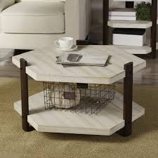 Get free shipping on qualified hexagon coffee tables or buy online pick up in store today in the furniture department. Stylecraft Course Grain White And Espresso Two Tier Hexagon Coffee Table Today