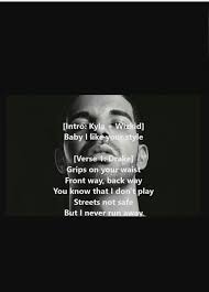 Drake Kyla Wizkid One Dance Lyric Quotes Song Lyrics Lyrics