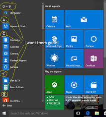 This method is especially useful for system administrators or if have. Remove Alphabet From App Listing On Windows 10 Start Menu Microsoft Community