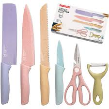 Kitchenaid proline food processor slicing disc (kfp16sl) features: 6 Pcs Corrugated Kitchen Knife Set With Slicing Knife Bread Knife Fruit Knife Peeler Scissors High Quality Colorful Cutlery Kitchen Knife Set Non Stick Stainless Steel Sharp Multifunction Kitchen Cutting Knives Set For
