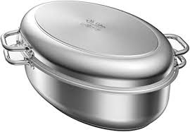 The Perfect Mr Captain Roasting Pan With Rack And Lid 8 5 Quart 18 10 Stainless Steel Multi Use O Roasting Pan Turkey In Roaster Aroma Professional Rice Cooker