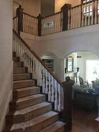 Browse 228 photos of wrought iron spindles. Stair Remodel Opinion White Wood Or Black Wrought Iron Spindles