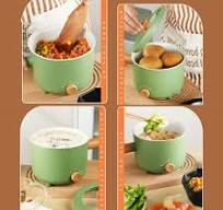 Electric Cooking Pot Multifunctional,Non-Stick Electric Cooking Pot,2 Gear  Mini Hot Pot Cooker with Handle,Electric Hot Pot Suitable for Dorm, Small  ...