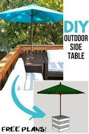 Diy Umbrella Stand Side Table Outdoor End Tables Outdoor Side Table Diy Outdoor