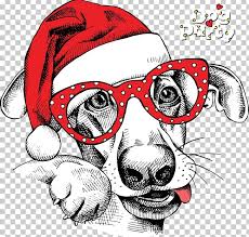 #dog #blue #santa #merry christmas. Dog Santa Claus Christmas Card New Year Png Clipart Animals Carnivoran Cartoon Christmas Decoration Christmas Frame