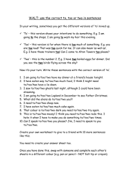 Don't confuse to, too or two anymore when you use these worksheets to focus on the commonly confused words. Spelling Rules To Too And Two Teaching Resources