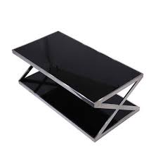 Clear table top dining coffee table protector tempered glass multi size shape uk. Black Stainless Steel And Glass Coffee Table Adithya Steel Fabricators Id 19400234930