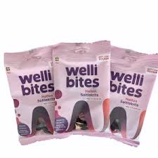 ** kolhydrater från polyolerna maltitol och erythritol bidrar endast med i snitt 2.4 resp. Wellibites Sweet Woman