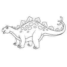 This stegosaurus coloring page shows an adult dinosaur that is in the middle of two rocks. Stegosaurus Coloring Pages Dinosaur Coloring Pages