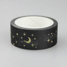 Black Moon Stars Paper Sticky Adhesive Sticker Decorative Washi Tape 1 5cm X 5m Unbranded Washi Tape Decorative Tape Washi