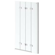6mm Frameless Right Handed Four Screen Folding Hinged Bath Screen