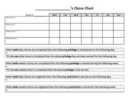 free chore chart