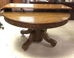 Extra large and long mahogany dining table with two 36 leaves and four 18 leaves. Antique Tiger Oak Round Pedestal Dining Table Gallery One Auctions