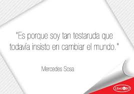 Es Porque Soy Tan Testaruda Que Todavia Insisto En Cambiar El Mundo Mercedes Sosa Frases Wise Words Words Quotes