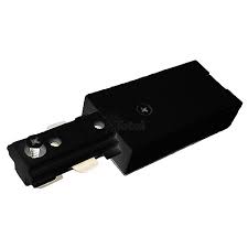 Track Lighting Architectural Black Live End Power Feed Connector 3 Wire H Style Single Circuit Power Feeds Track Fittings