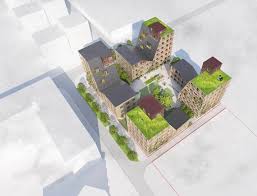 Gallery Of Tieno Designs An Eco Friendly City Block Constructed From Timber 3