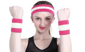 ONUPGO Conjunto de faixa de transpiração esportiva conjunto de pulseiras de  suor pulseira de tecido felpudo faixa de suor faixa de cabeça absorvente de  umidade absorção de suor