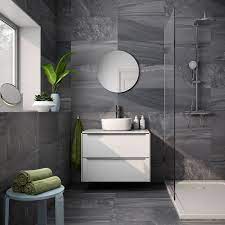 If you have a goal to porcelain tile for bathroom floor this selections may help you. Grey Slate Porcelain Floor And Wall Tile 310x610mm Luxury Tiles