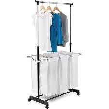 We make shopping quick and easy. B L Honey Can Do Triple Sorter Laundry Center With Hanging Bar Walmart 34 09usd Laundry Center Laundry Room Storage Hanging Bar