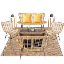 Tropicana Lounge | Rattan Lounge Vignette Rental San Diego