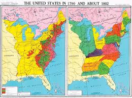 United States In 1790 And About 1802 U S History Map Genealogy Map History Subject Family Tree Genealogy