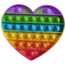 Pop it rainbow game board. Push Pop Bubble Pop It Fidget Toy Heart Love Rainbow Wizzon