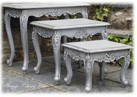This beautifully crafted shabby chic coffee table. Shabby Chic Nest Of Tables Beautiful Unique Detailing French Louis Style Hand Painted In Autentico Free Uk Delivery Shabby Chic Nest Of Tables Shabby Chic Shabby Vintage